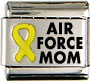Air Force Mom yellow ribbon - laser 9mm Italian charm